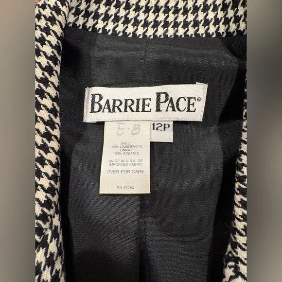Black & White Houndstooth Ladies Blazer, size 12P - Picture 4 of 6